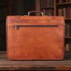 Handmade Vintage Leather Messenger Bag – Full Grain Leather Briefcase Satchel with Multiple Pockets, Adjustable Straps & Canvas Lining