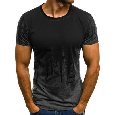 New Men's Fashion Sports Fitness Personality Print T-Shirt Men's Summer Thin Short Sleeve T-Shirt