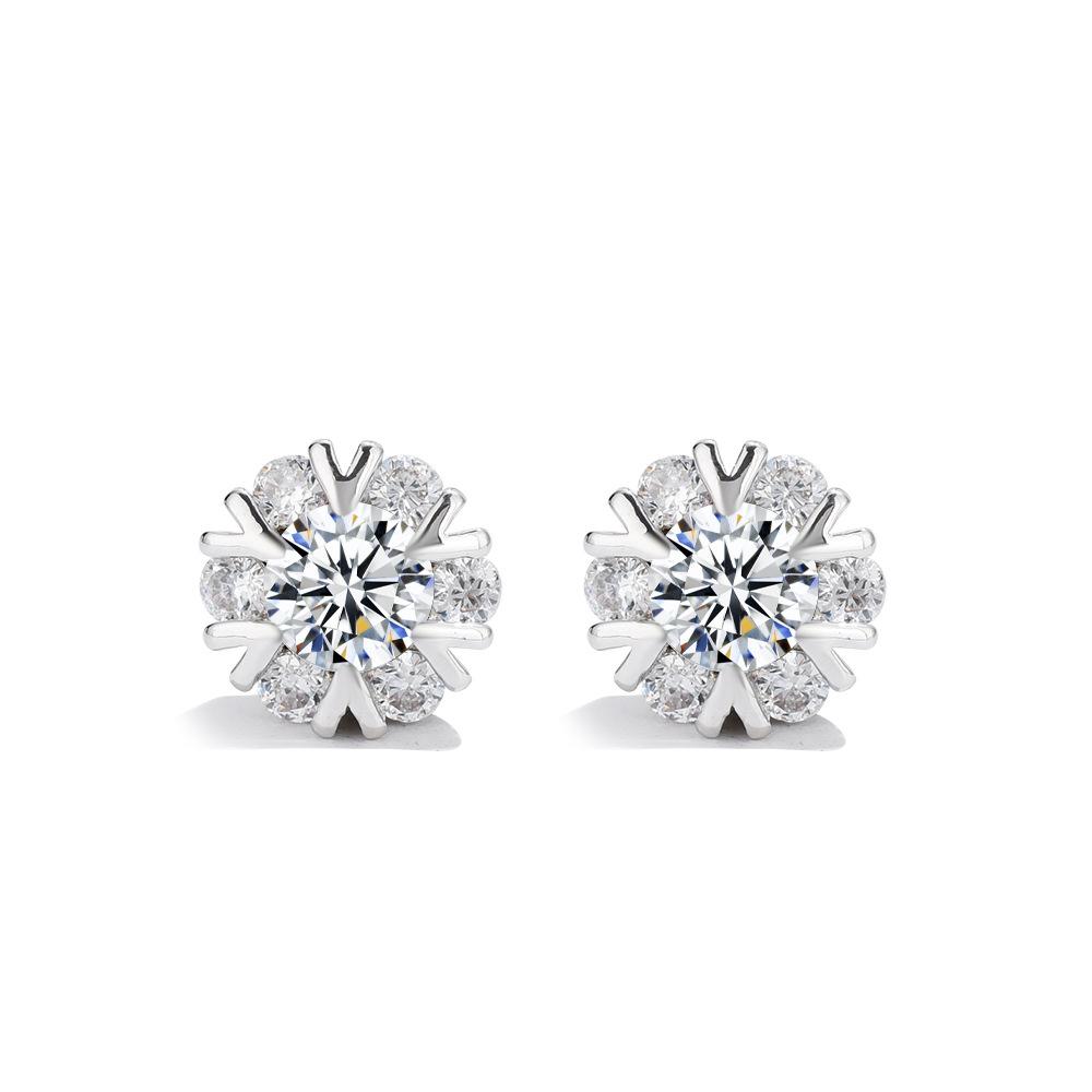 

Hot-selling Seiko flash diamond snowflake stud earrings simple classic earrings ear jewelry платиновий