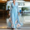 2026 Spring Women's Slimming French Mesh Patchwork Long Skirt Dress