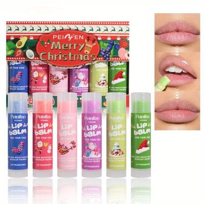 5 Pack Peach Hydrating Tinted Lip Balm Set Fruit Scented Moisturizing Color Changing Lip Care for Dry Lips Natural Flavor