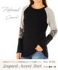 Neiman by Long Sleeve Loose Perfect for Spring and Size XL Women's T-Shirt, Fit, Autumn, Loungewear, Black, (5A-N05-BKXL)