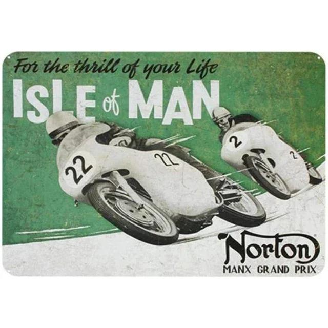 Vintage Triumph Norton Motorcycle Metal Tin Sign  Retro Iron Wall Poster for Bar Cafe Garage Home Decor  Metal Plaque Sheet