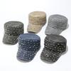 Flat top hat Heavy industry rivet military hat Women's retro washed old baseball hat Men's outdoor sunshade cap