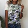 Sommer Frauen T-shirt Blume 3d Druck T-shirt Frauen Mode Übergroßen Kurzarm T-shirt Floral Tops Tees Harajuku Kleidung Vogel