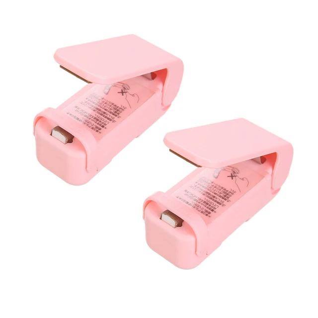 

2 шт. портативный упаковщик для пищевых продуктов домашний мини-термос для запечатывания пластиковых пищевых пакетов для закусок кухонные зажимы для упаковки пакетов