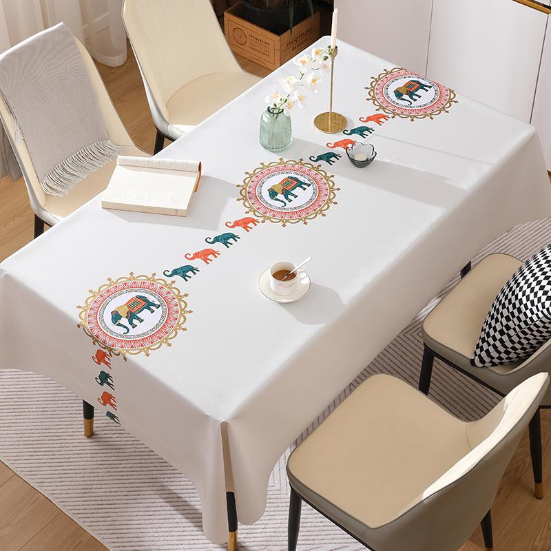 Waterproof Flower Table Cloth Soft Washable PVC Tablecloths Dining Tea High-end Towel Rectangular Desk Sheet Hotel Breakfast Mat