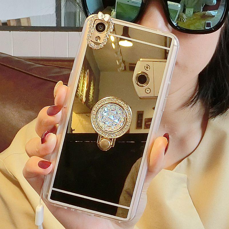 Color Luxury Electroplated Mirror Ring Bracket Mobile Phone Case Iphone For