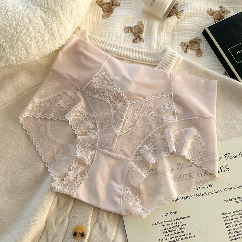 Big Size Lady Sexy Lace Edge Lift Hip Breathable High Waist Pure Desire Wind Underwear