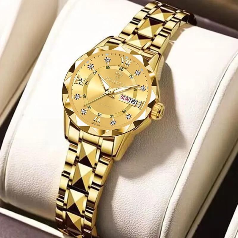 B2521 Top Brand Luxury Fashion Business Womens Quartz Watches 30M Waterproof Week Date Clock Sport Womens Wristwatch
