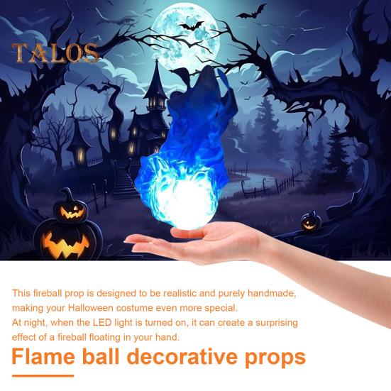 Halloween Floating Fireball Artificial Fake Flame Floating LED Ball Prop Illuminated Fireball Decor Halloween Decoration