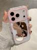 Cartoon Cute Puppy Dog Mirror Phone Case For iPhone  14 15 16 17 Pro Max Shockproof Back Cover
