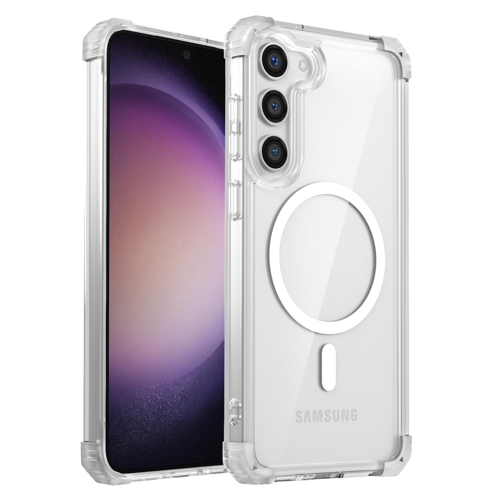 

Прозрачный чехол для Samsung Galaxy S23 из ТПУ+ПК, чехол для телефона, совместимый с Magsafe Transparent