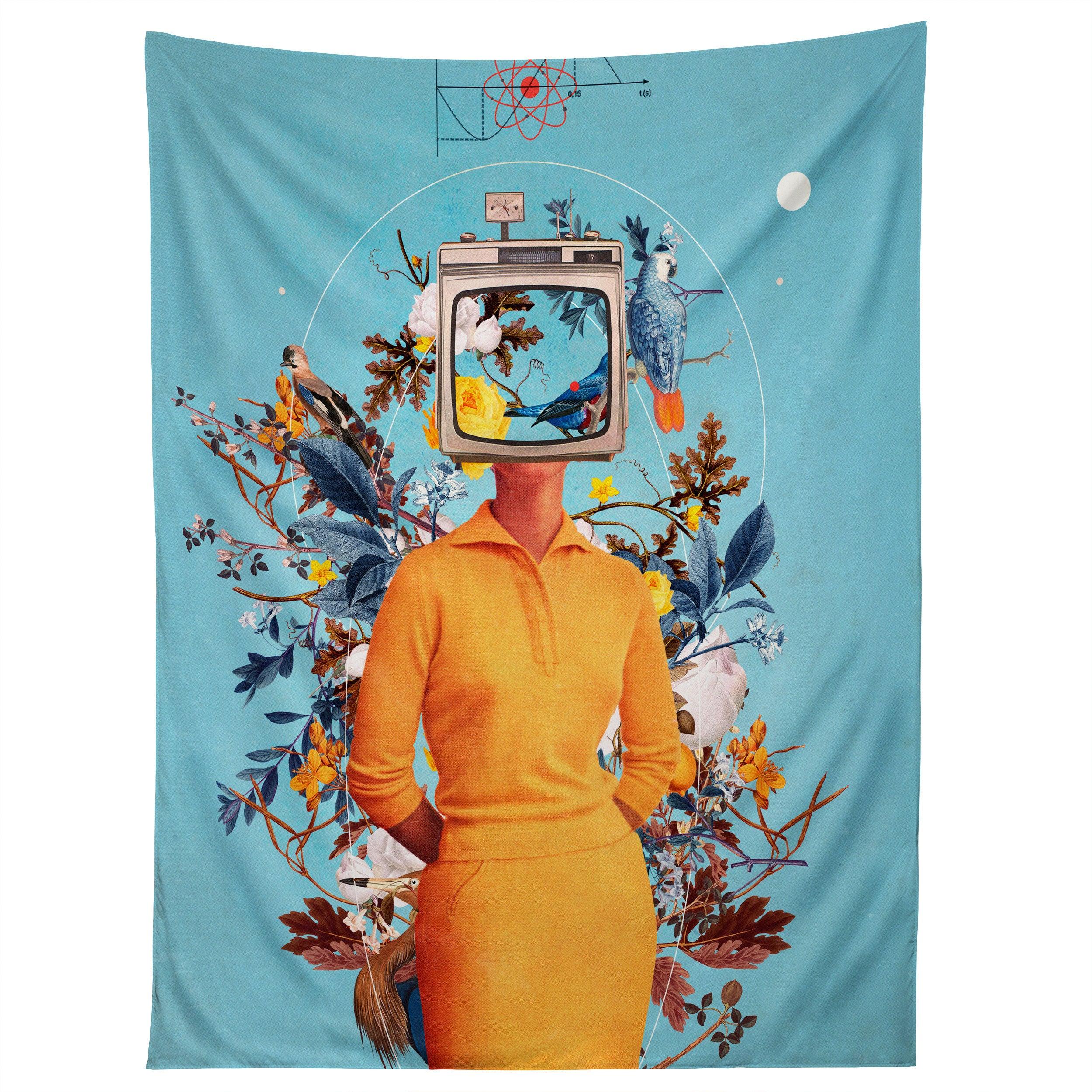 DONT FEED THE MONITORS WITH YOU tapestry 75x100 чёрный