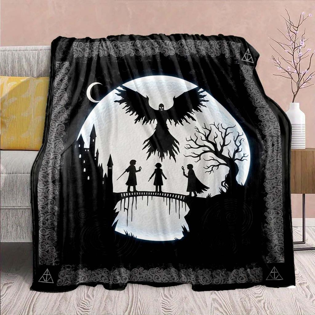 Magic Owl Flannel Blanket - Soft Warm Perfect for Sofa, Bedding Camping Travel Office Home Decor 