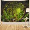 Tushelia Forest Tapestry Psychedelic Tree Cave Tapestries Fantasy Nature Landscape Backdrop Tapestries Stream Through Rainforest Jungle Tapestry Wall