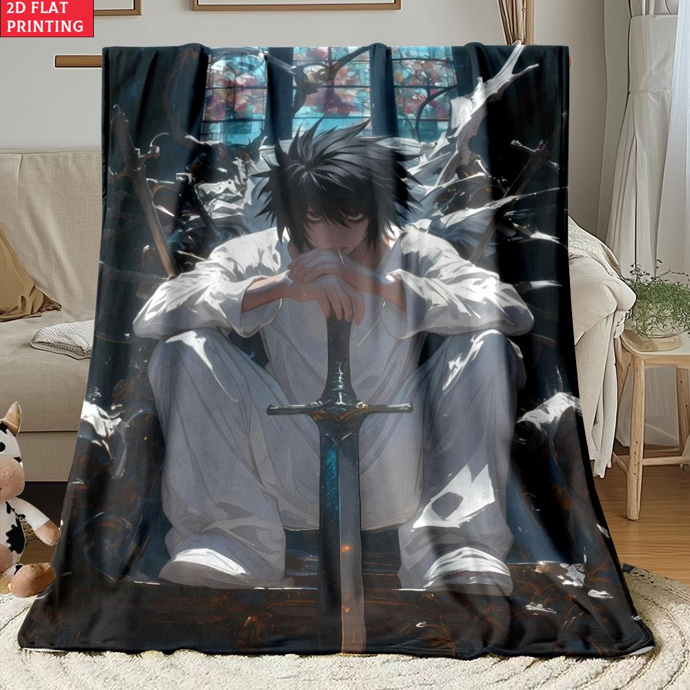 Light Yagami Print Thin Flannel Blanket for Bedrooms,Living Rooms,Sofas Blankets,Lunch Breaks,blankets Fluffy Blanket
