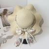 Summer new embroidered bow big brim straw hat women's seaside cover full face sunshade sunscreen hat straw sun hat