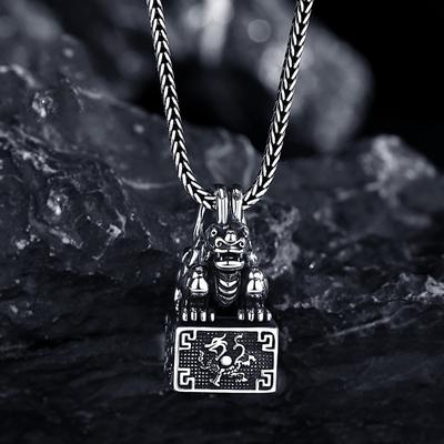 Collier de personnalité à la mode pour hommes, pendentif sceau, rétro, richesse, Animal Pixiu, bête divine, accessoires de fête, cadeau