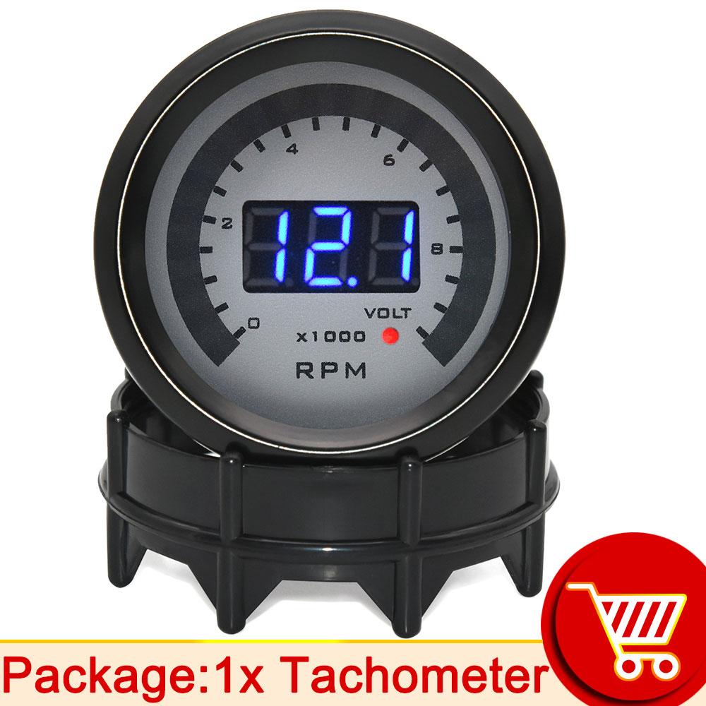 AD Digital 52MM Tachometer Rpm Gauge AFR Boost Gauge Water Oil Temperature Gauge Oil Press Voltmeter EXT Gauge Fit for 12V Car