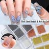 Gold and Silver Mini Steel Beads Set for Nail Art - 0.6mm Nail Accessories