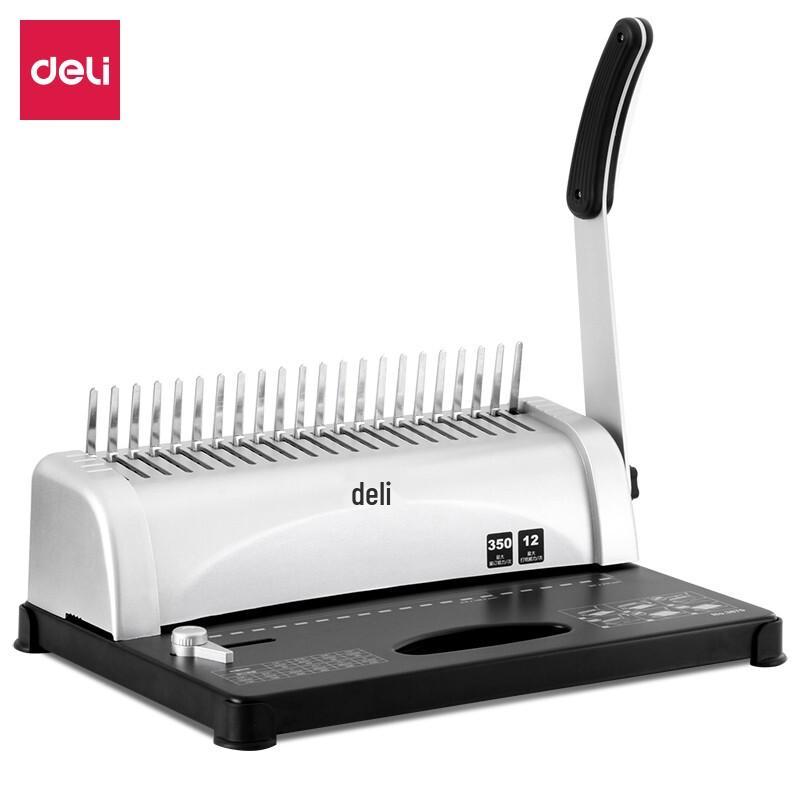 Deli 3870 Manual Comb Binding Machine with 21-Hole Punch