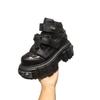 Scarpe Donna Stile Punk Stivali Rock Caviglia Gotici Allacciatura Altezza Tacco 9CM Scarpe con Plateau Donna Decorazioni Metalliche Scarpe da Ginnastica Donna