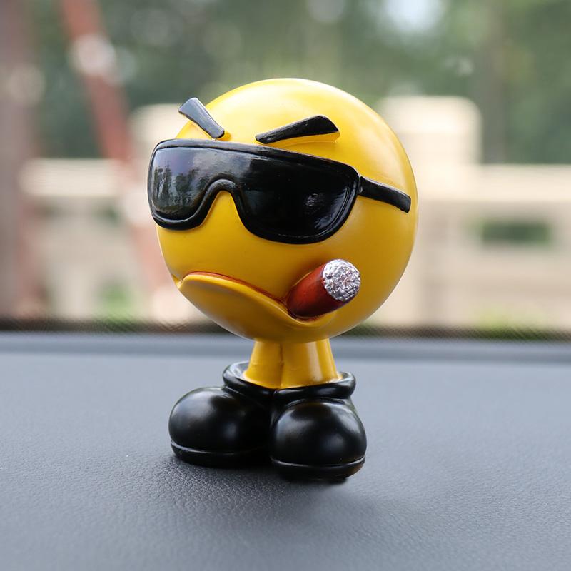 Car Interior Decoration Personality Shaking Head Doll Expression Chartered Car Center Console Car Decoration High-end Man
