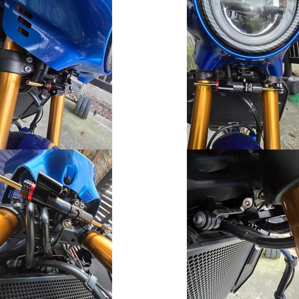 For Yamaha XSR900 XSR 900 2022 2023 2024 Motorcycle Accessories Carbon fiber Steering Damper Stabilizer Support Bracket Kit