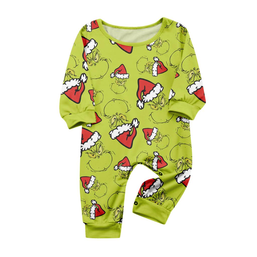 Print Cute Family Set Pajamas, Home Clothes, Family Set Long Sleeve Top Pants Set