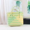 Square hand-held woven basket, plastic woven vegetable basket, waterproof and large-capacity wedding birthday party woven handbag.
