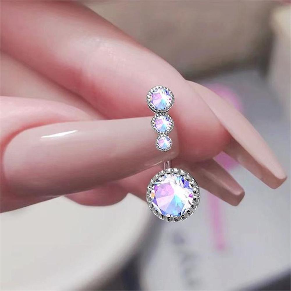 [Onm] Onm Round Crown Aurora Crystal Piercing (S9594215)