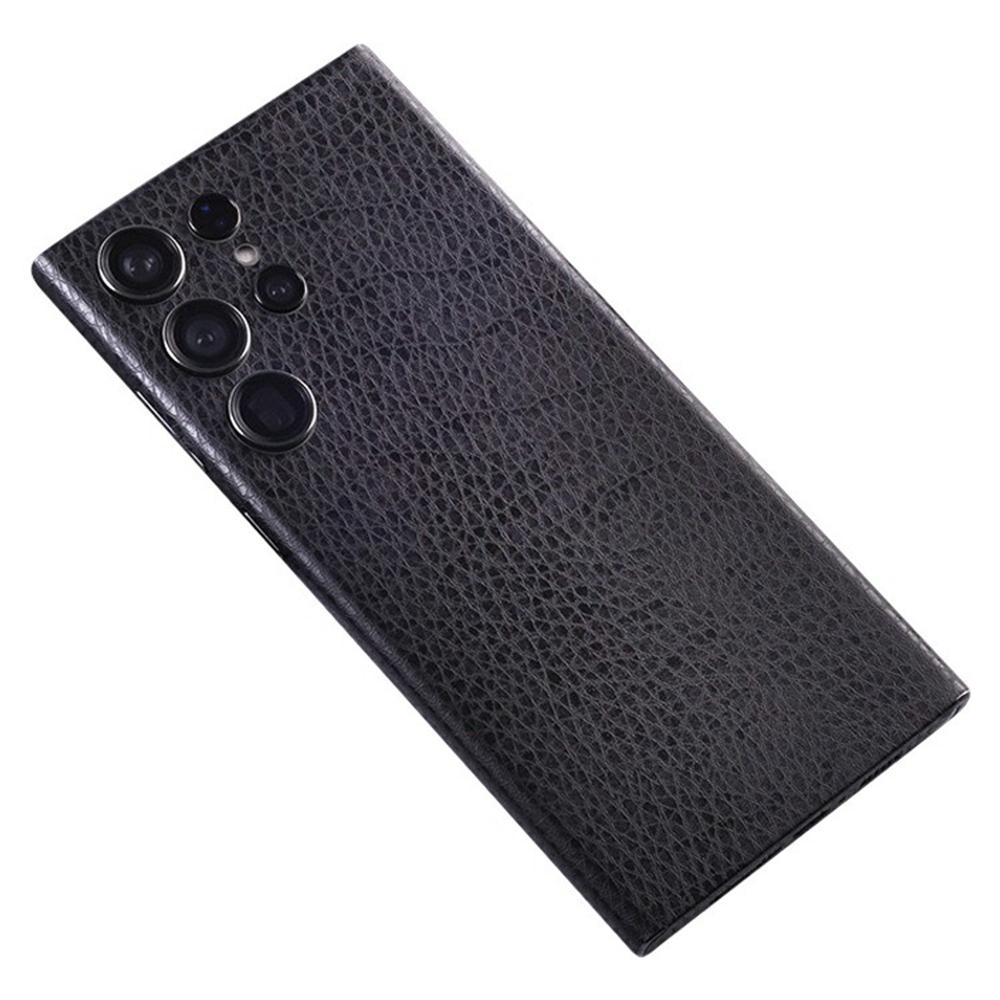 

For Samsung Galaxy S24 Ultra Rear Screen Protector Pattern Design Phone Back Film Full Coverage Anti Scratch Fine Leather Texture
