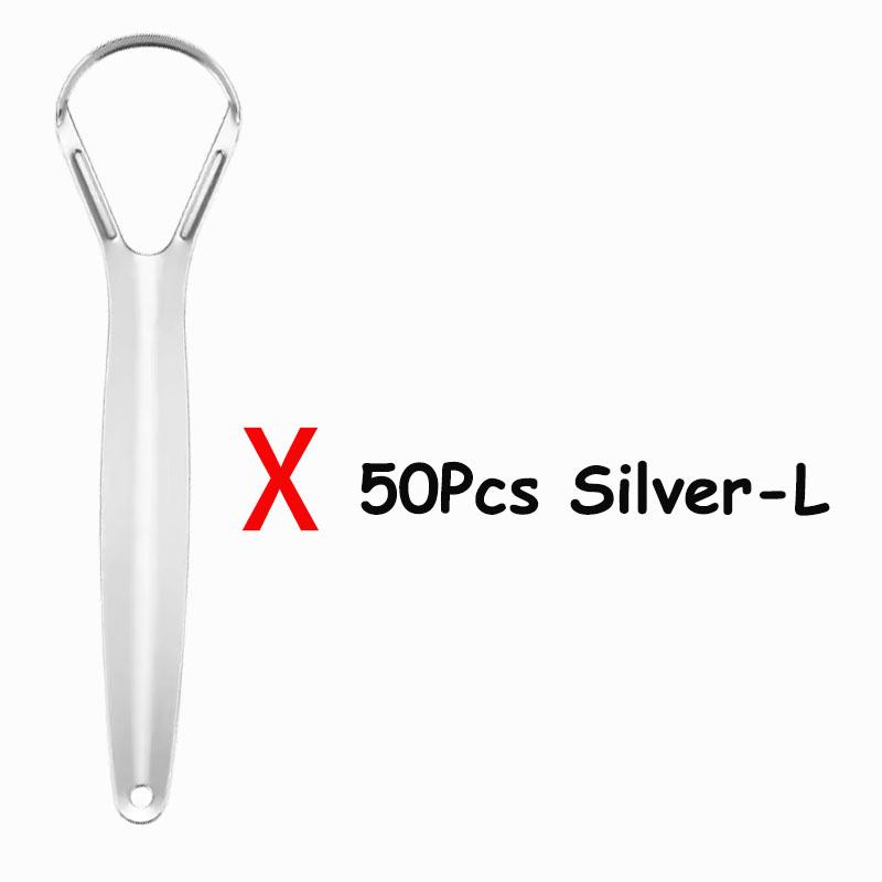 1/2/4/10/20/50Pcs Stainless Steel Tongue Scraper for Bad Breath Tongue Coating Cleaner Oral Care Tools Large Small