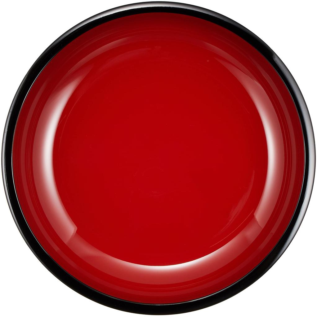 Mitani Yamanaka Lacquerware Serving Black with Red M12952 Dish, 12.0cm, Interior,