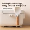 Household Multi-functional Rice Spoon Storage Rack, Kitchen Wall-mounted Rice Cooker Plug Storage Rack, Non-drilling Hook
