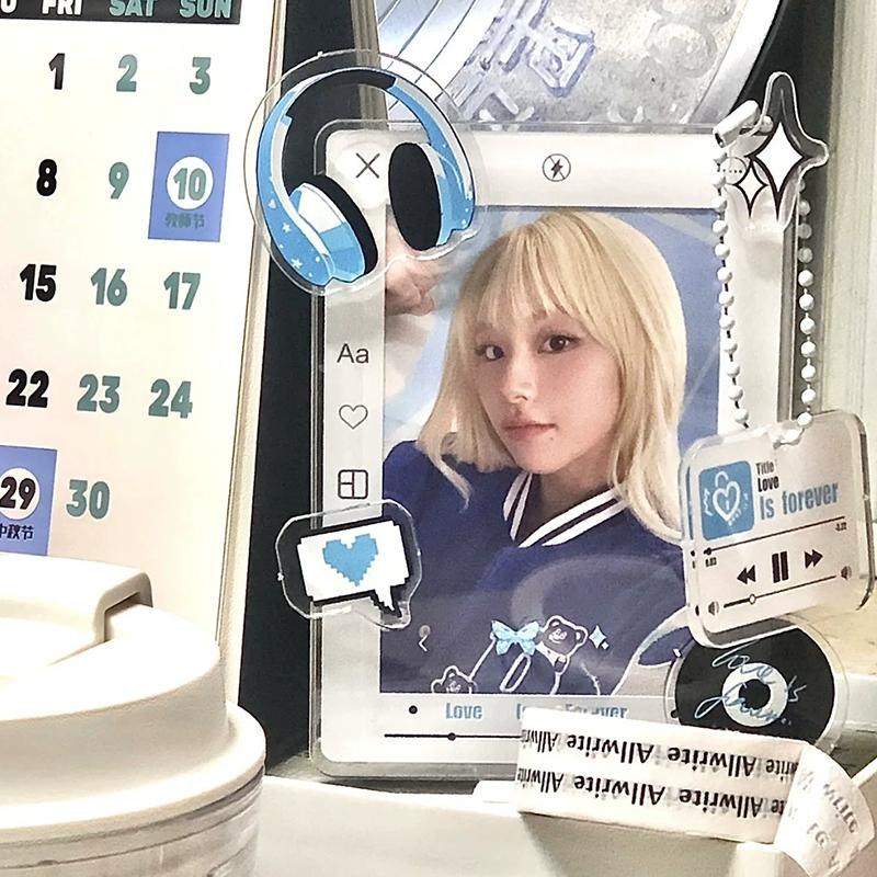 Acrylic Ins Photo Frame 3-Inch Small Card Photo Display Standing Sign Idol Card Picture Frame Card Holder Protective Case