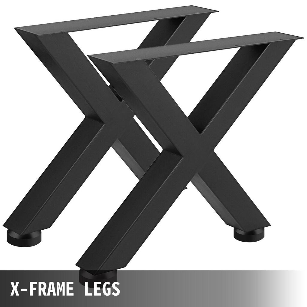 Metal Table Legs 28.4 X 31.1 Inch Black Table Legs Premium Steel Table Legs with X-frame Style Steel Bench Legs Country Style Table Legs Furniture Leg