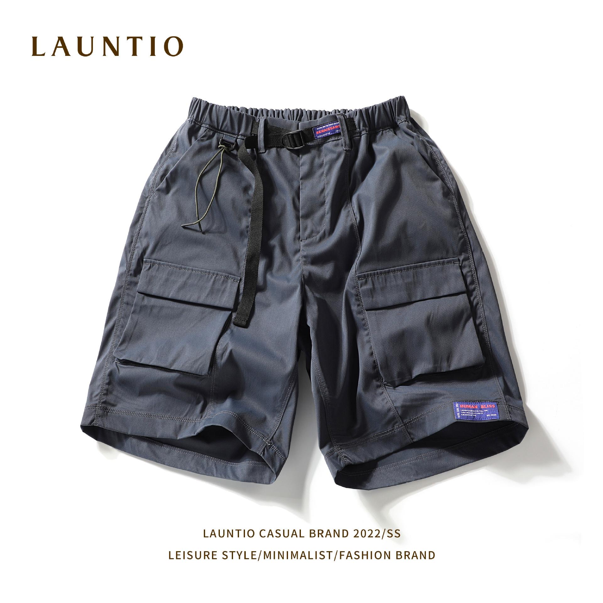 

Модные повседневные мужские шорты с множеством карманов, украшенные однотонными свободными мужскими шортами XXL