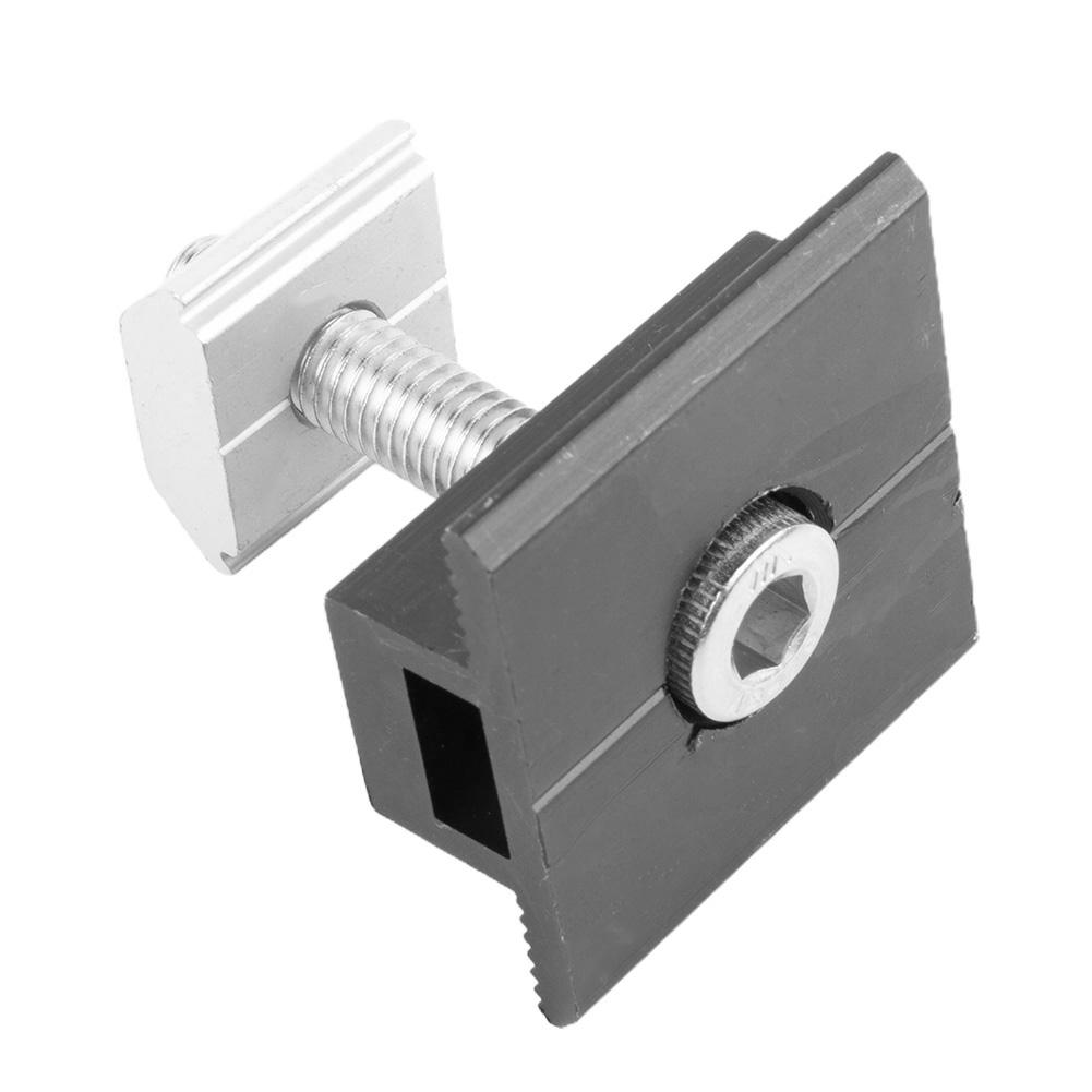 4Pcs Solar Panel Bracket Fixing PV End Clamp Middle Clamp Mounting 30mm/35mm Black