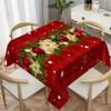 Christmas Poinsettias Snowflakes Tablecloth For Table Decor Winter Xmas Pinecone Kitchen Dining Table Cloth Christmas Decoration