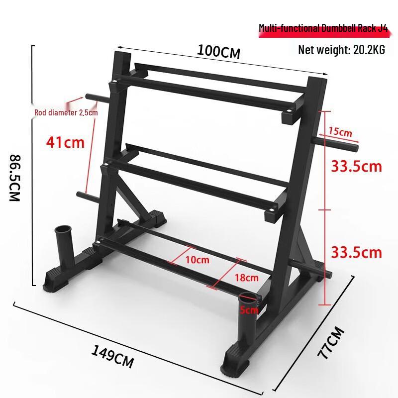 3-Tier Home Gym Hexagonal Dumbbell Rack