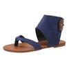 High Quality Women's Shoes Open Toe PU Women's Sandals Summer Leisure Outdoor Sandals Women's Solid Pinch Toe Flat Sandals
