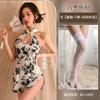 Sex underwear retro stand-up collar high-end cheongsam sexy uniform nightclub tight sleeveless hip-wrapped printing
