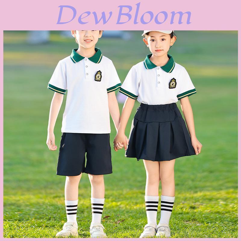 Stylish British Inspired Summer Outfit For Kids Two Piece Set Comfortable Cotton Fabric