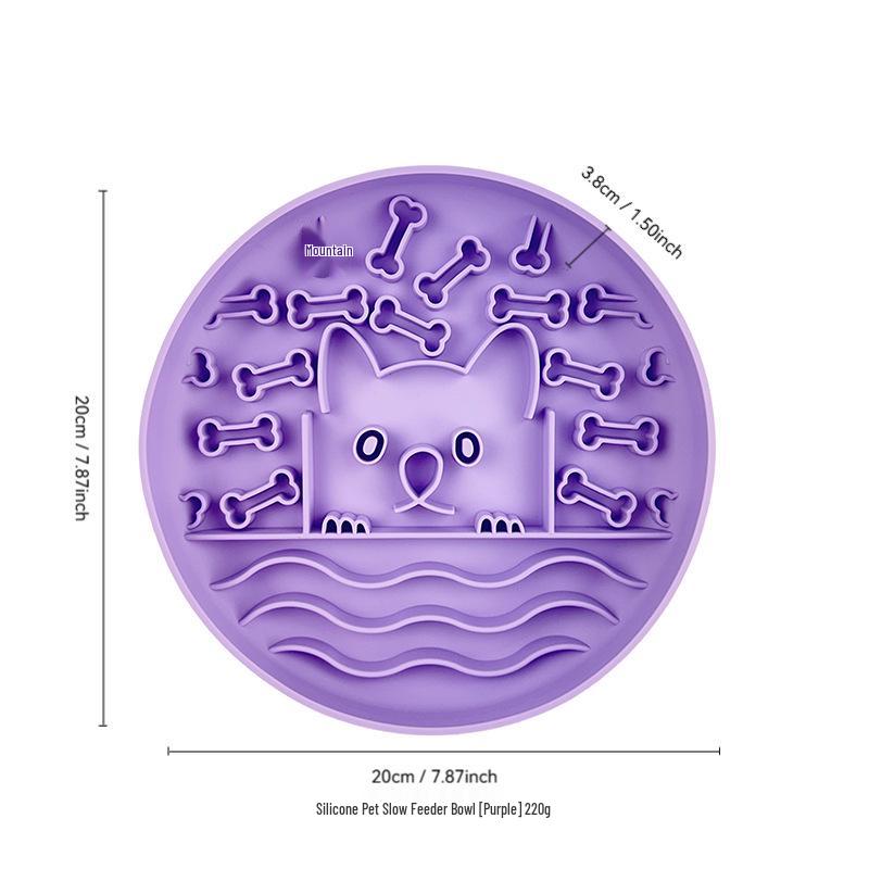 Silicone Pet Slow Feeder Mat with Suction Cup - Non-slip Licking Plate for Dogs and Cats