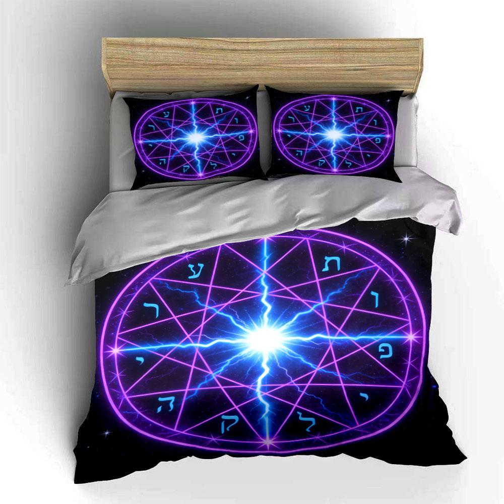 Mystic Energy Symbol Set Soft Comfortable Duvet Cover Bedding Set Included 1*Duvet Cover & 2*Pillowcases, Gift