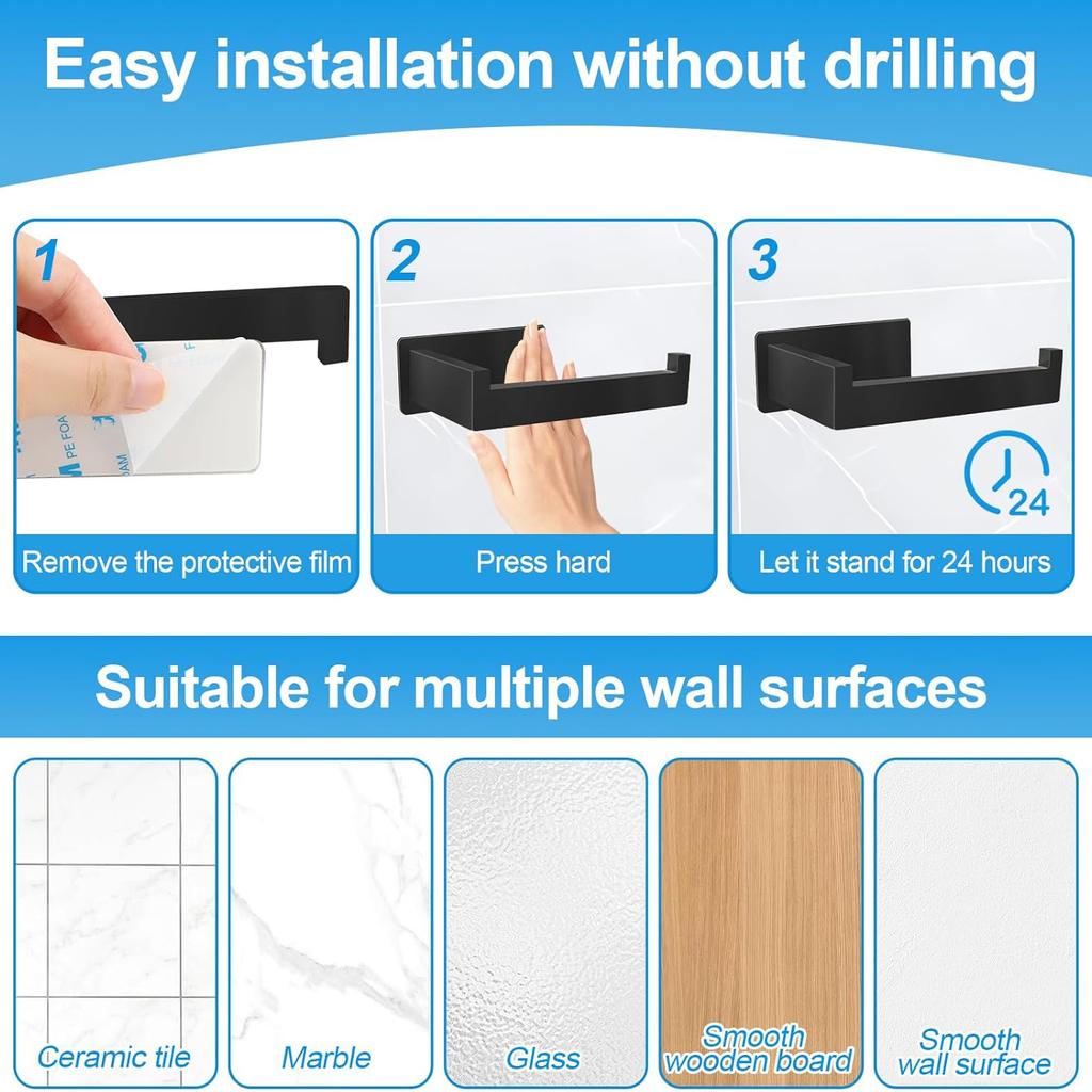 Adhesive Toilet Paper Holder Kitchen Roll Towel Rack Napkin Dispenser Absorbent Stand Tissue Hanger Bathroom Accessories