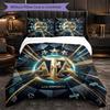 Argentina Football Pattern 3 Pieces Bedding Set Soft Microfiber Duvet Cover with Pillow Cases for Bedroom