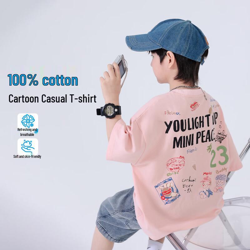 

Летняя хлопковая футболка с коротким рукавом для мальчика 130